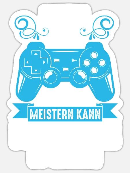 Zocker Zocken Gamer - Sticker Größe S (10 x 10 cm) - Mattweiß