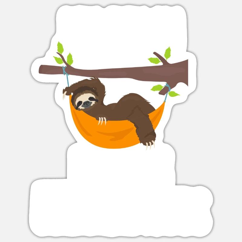 Faultier Überholmodus Büro Langschläfer Geschenk Sticker Größe S (10 x 10 cm)