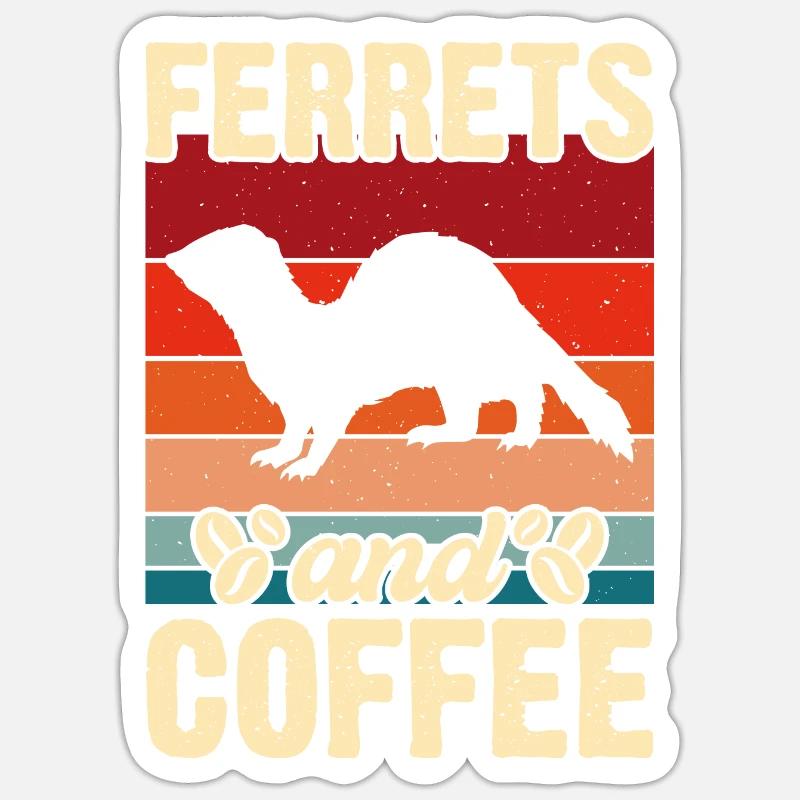 Frettchen - Sticker Größe S (10 x 10 cm) - Mattweiß