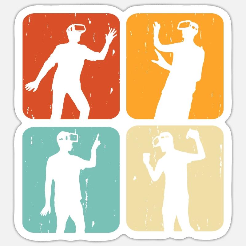 Réalité virtuelle VR - Sticker taille S (10 x 10 cm) - blanc mat