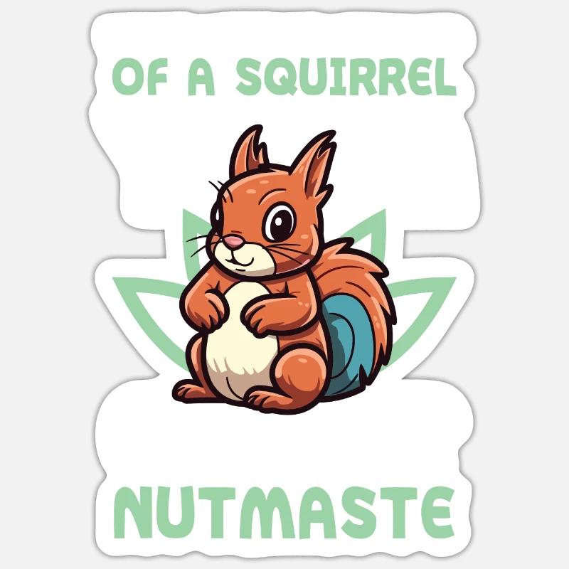 Squirrel Yoga Class Nutmaste Eichhörnchen Sticker Größe S (10 x 10 cm)