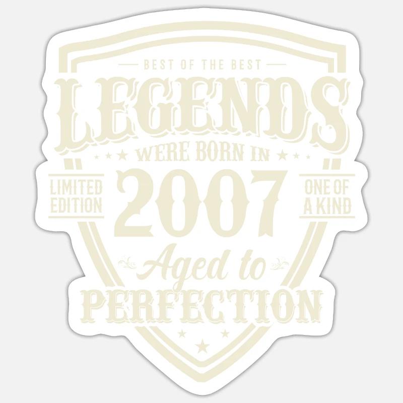 Millésime 2007 : Un cadeau unique - Sticker taille S (10 x 10 cm) - blanc mat