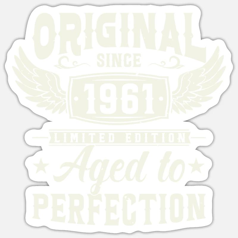 Nostalgisches Geschenk 62. Geburtstag Sticker Größe S (10 x 10 cm)