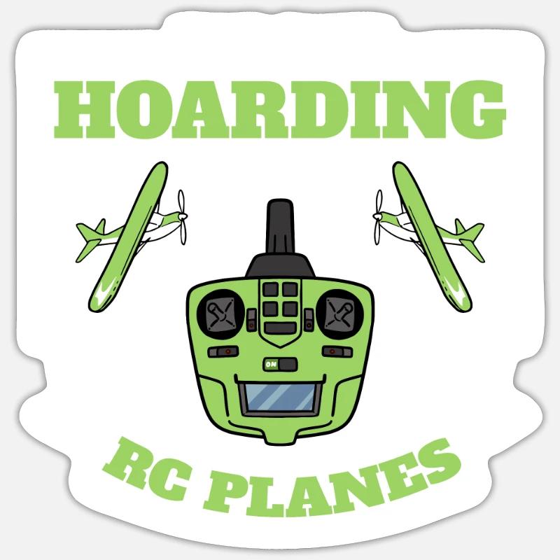 RC-Flugzeug RC-Flugzeug - Sticker Größe S (10 x 10 cm) - Mattweiß