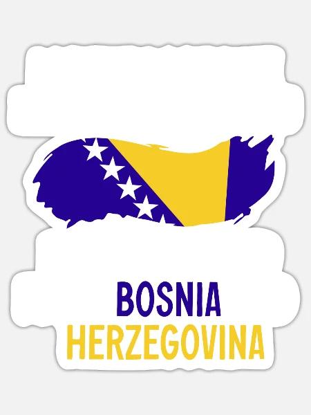Bosnien und Herzegowina Flagge Bosnien - Sticker Größe S (10 x 10 cm) - Mattweiß