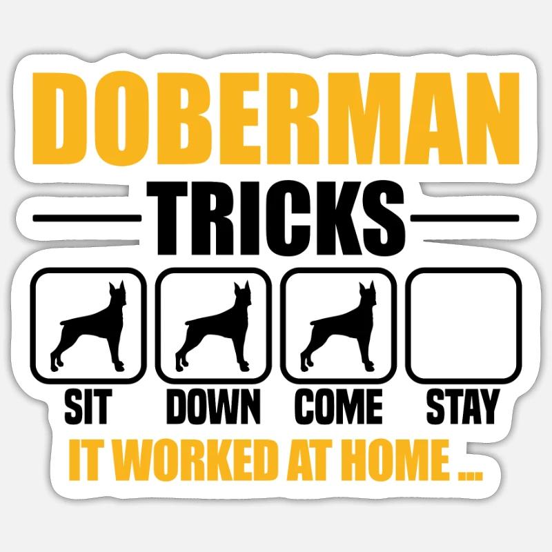 Doberman Tricks Sticker Größe S (10 x 10 cm)