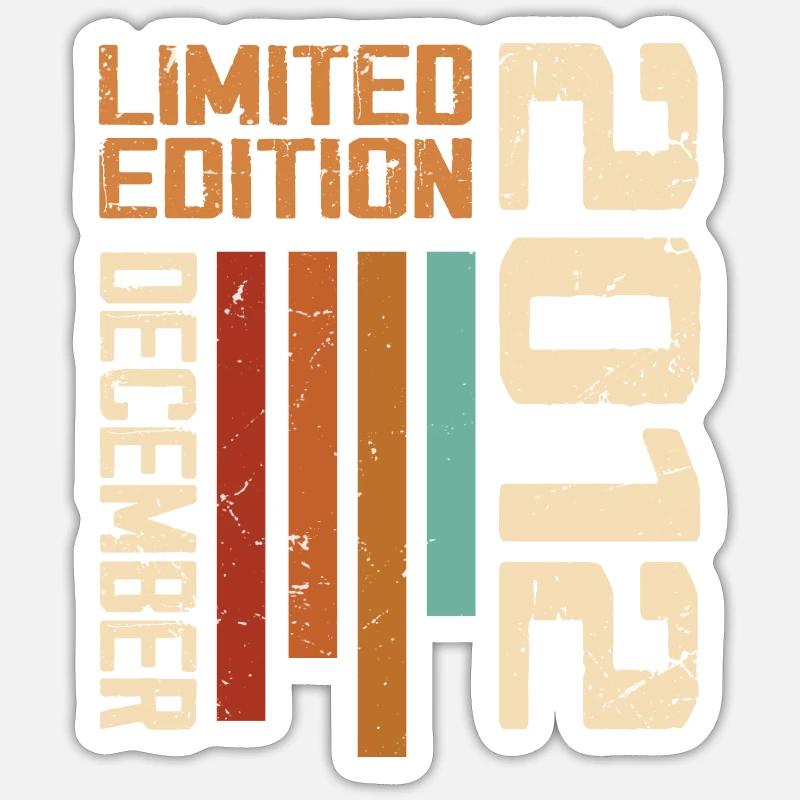 Dezember 2012 - 2012 Dezember - Sticker Größe S (10 x 10 cm) - Mattweiß