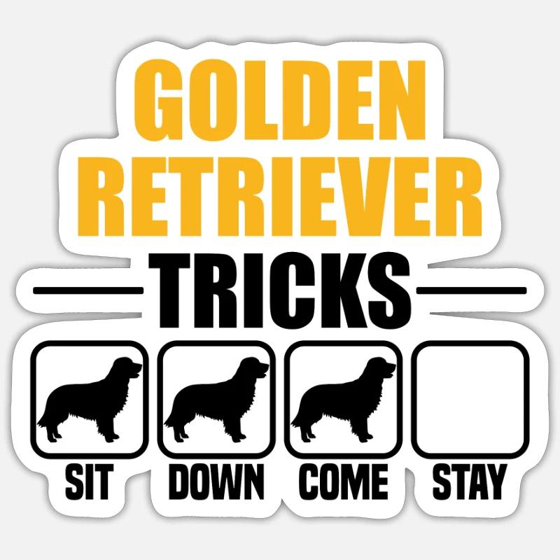 Astuces de Golden Retriever - Sticker taille S (10 x 10 cm) - blanc mat