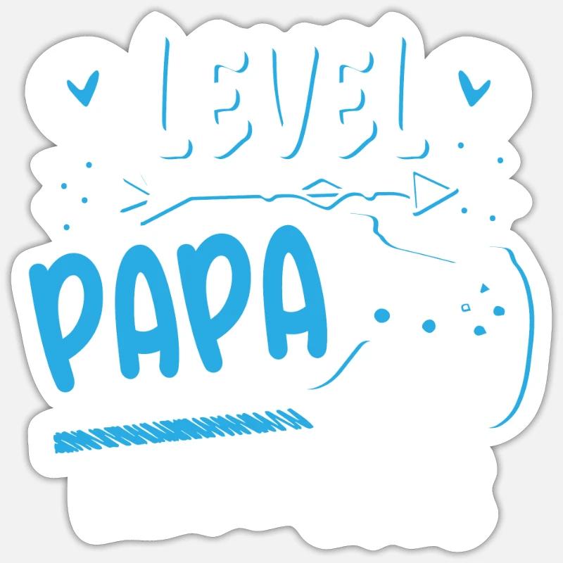 Papa Level Loading 2023 (Garantie du prix le plus bas) - Sticker taille S (10 x 10 cm) - blanc mat