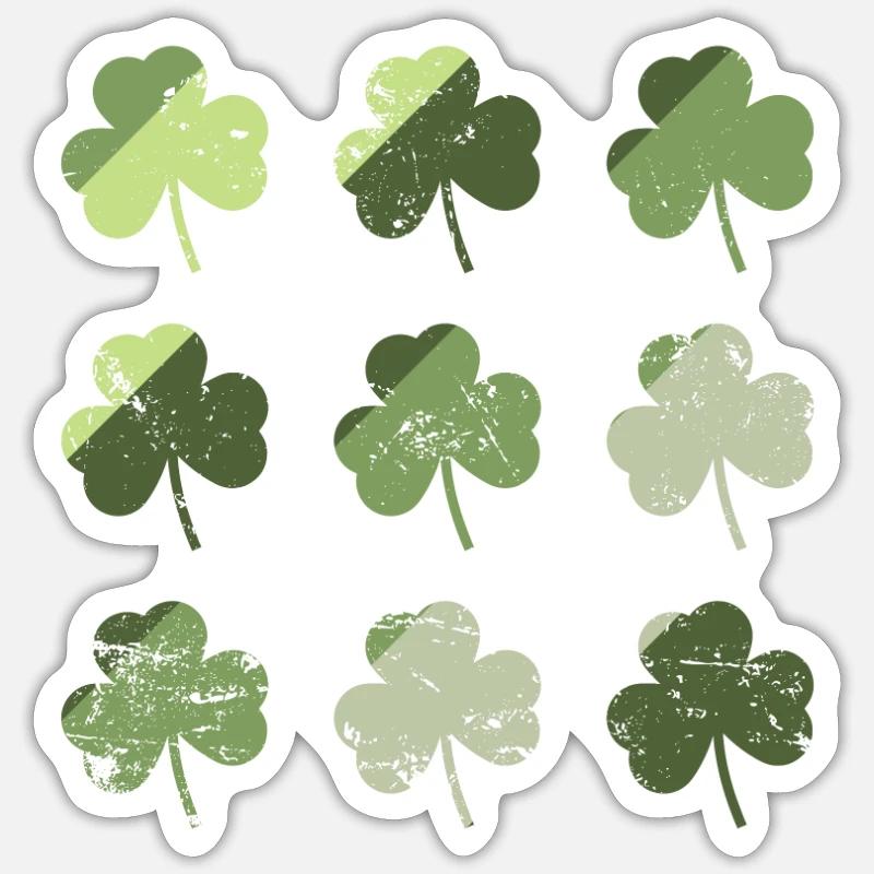 Shamrocks St. Patrick's Day - Sticker size S (10 x 10 cm) - white matte