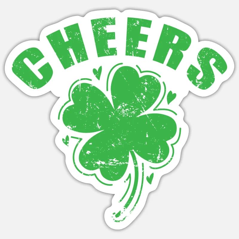Cheers St. Patrick's Day - Sticker size S (10 x 10 cm) - white matte