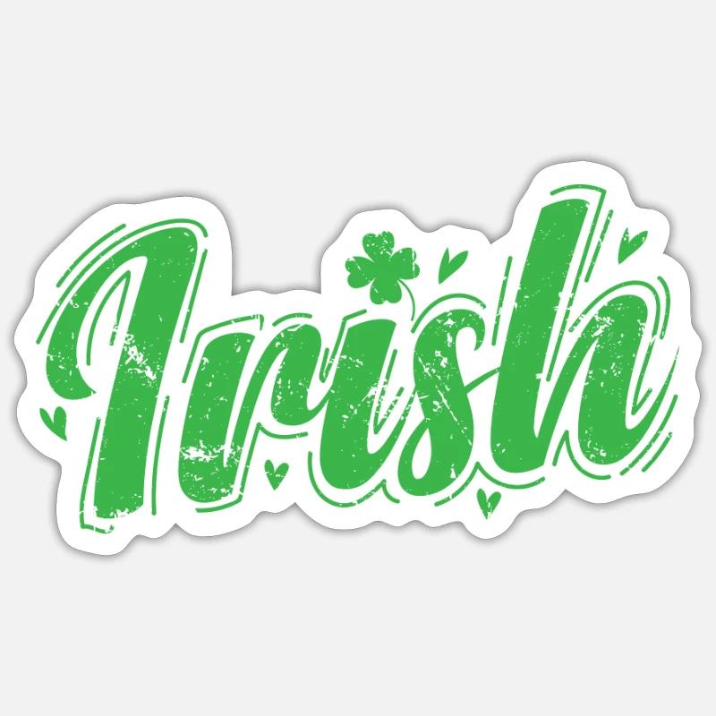 Bière irlandaise de la Saint-Patrick - Sticker taille S (10 x 10 cm) - blanc mat