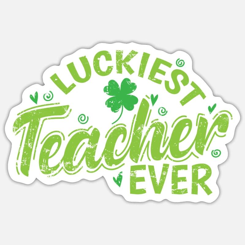 L’enseignant le plus chanceux de tous les temps La Saint-Patrick Sticker taille S (10 x 10 cm)