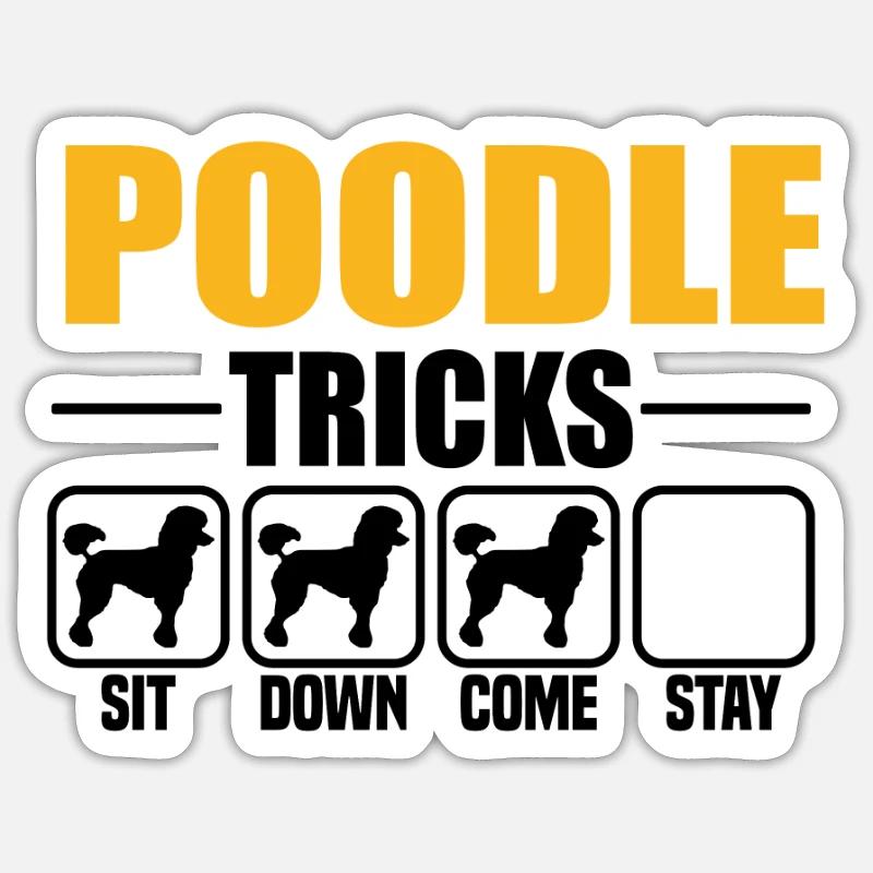 Poodle Tricks - Sticker size S (10 x 10 cm) - white matte