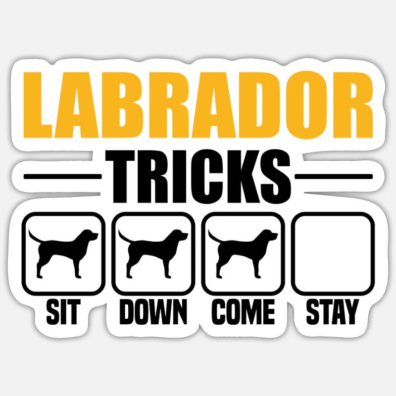 Labrador Tricks - Sticker size S (10 x 10 cm) - white matte