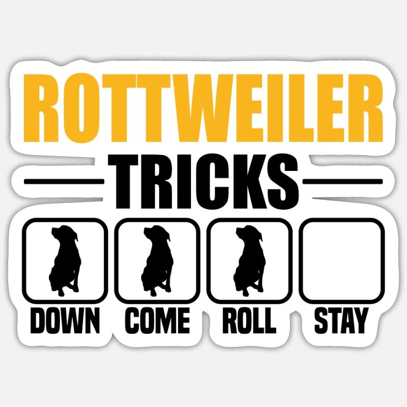 Rottweiler Tricks - Sticker size S (10 x 10 cm) - white matte
