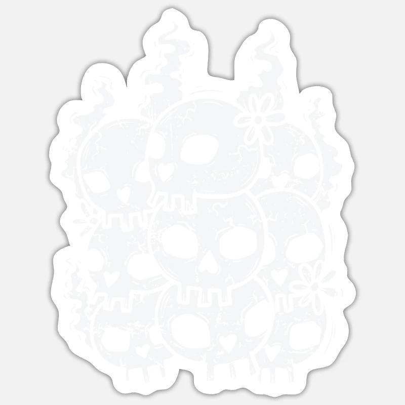 Bone Skull Gothic Style - Sticker size S (10 x 10 cm) - white matte