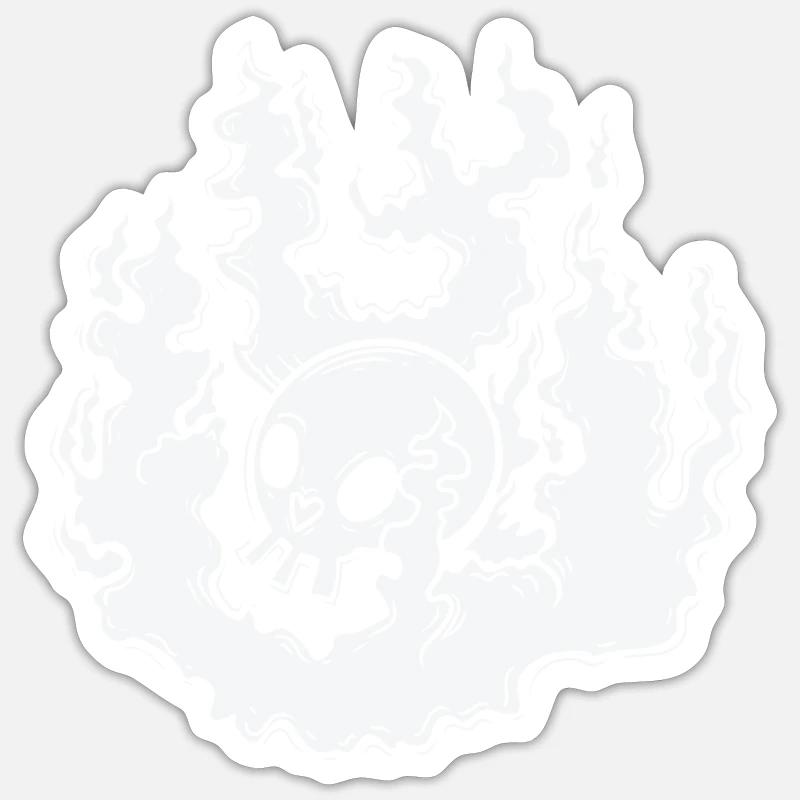 Burning Bone Skull Gothic Styl Sticker taille S (10 x 10 cm)