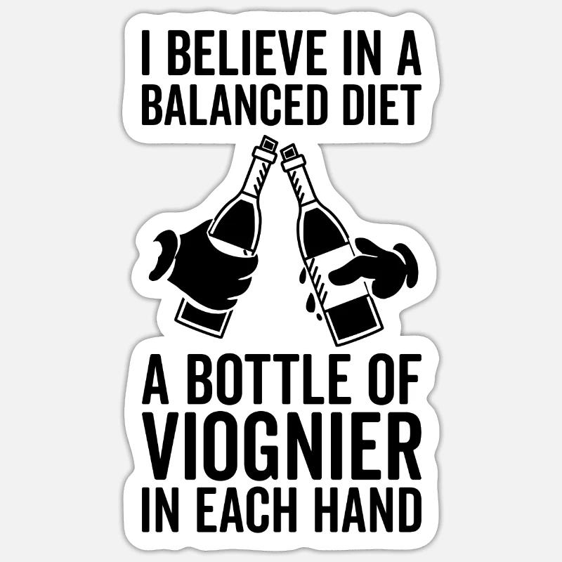 Balanced diet bottle Viognier lover - Sticker size S (10 x 10 cm) - white matte