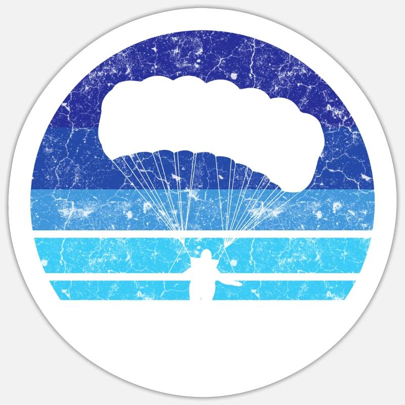 Parachutisme - Sticker taille S (10 x 10 cm) - blanc mat