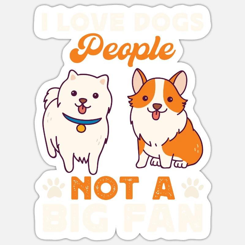 Chiens Chien - Sticker taille S (10 x 10 cm) - blanc mat