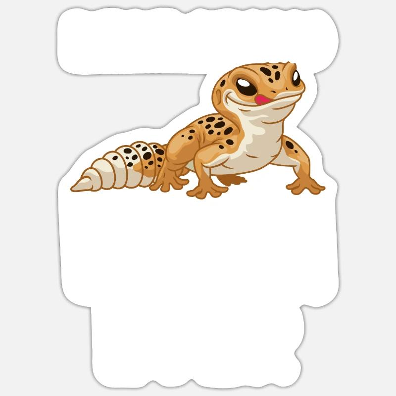 Leopard Eidechse Reptil Sticker Größe S (10 x 10 cm)