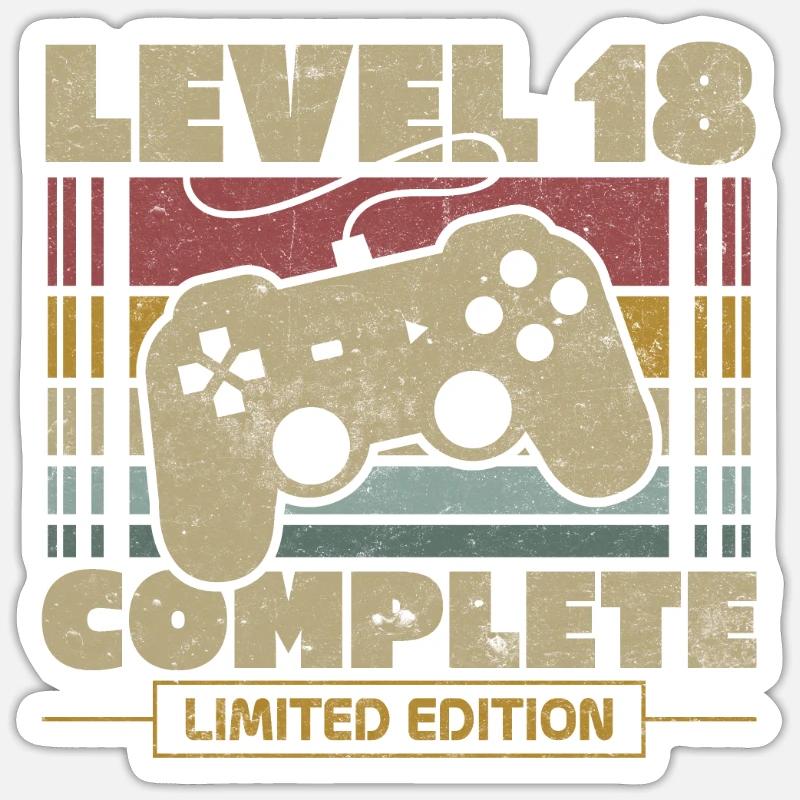 Level 18 complete - Sticker size S (10 x 10 cm) - white matte