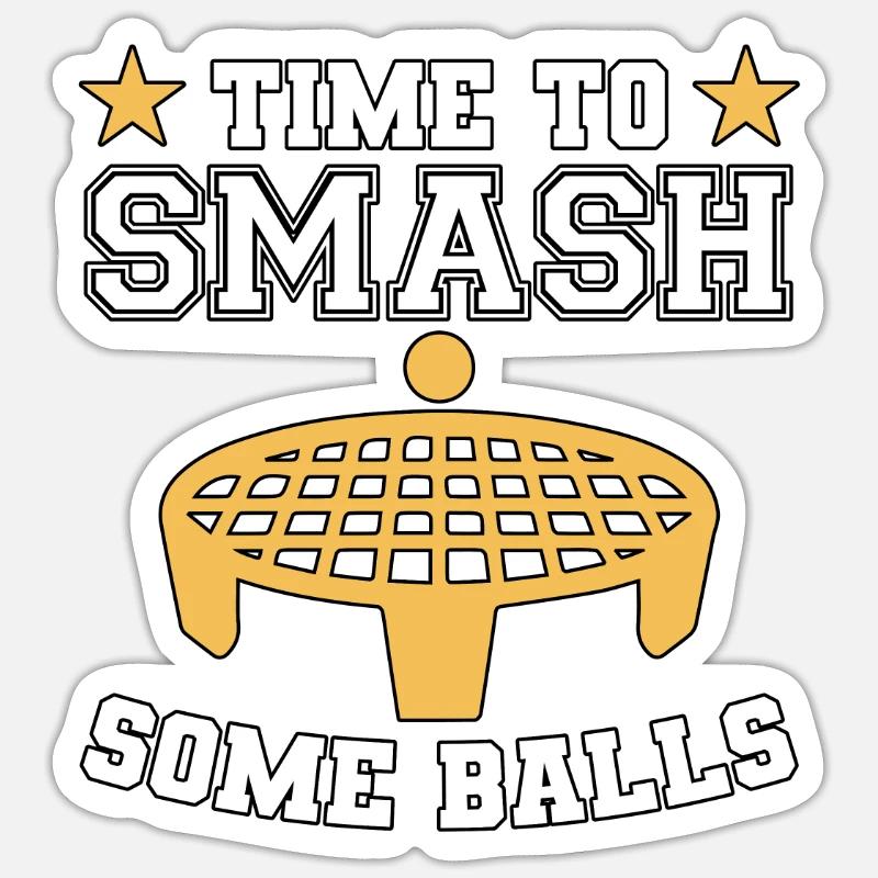 Il est temps de briser des balles Round Net Roundnet - Sticker taille S (10 x 10 cm) - blanc mat
