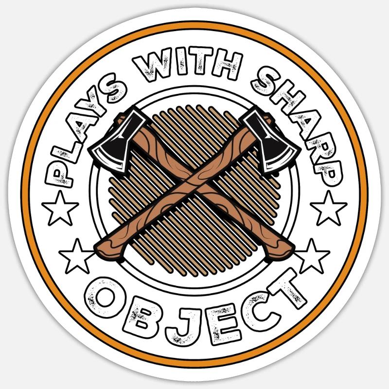 Plays With Sharp Objects Sport Axt- Und Sticker Größe S (10 x 10 cm)