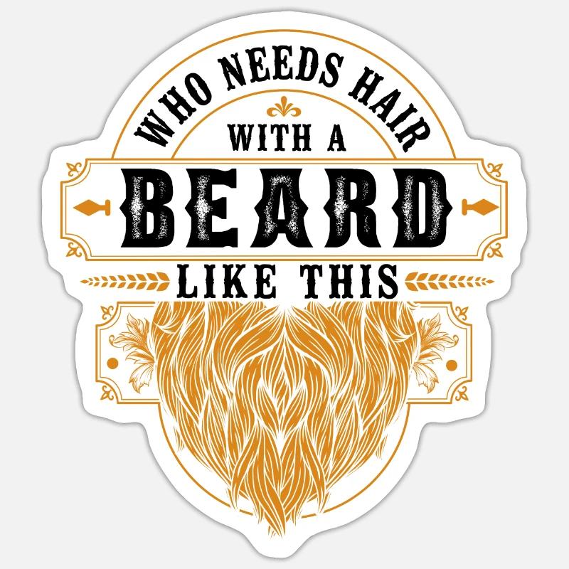 Beard Lover Bearded Man Ginger - Sticker Größe S (10 x 10 cm) - Mattweiß