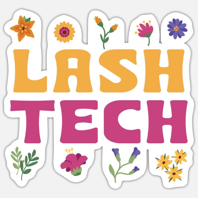 Eyelash technician - Sticker size S (10 x 10 cm) - white matte