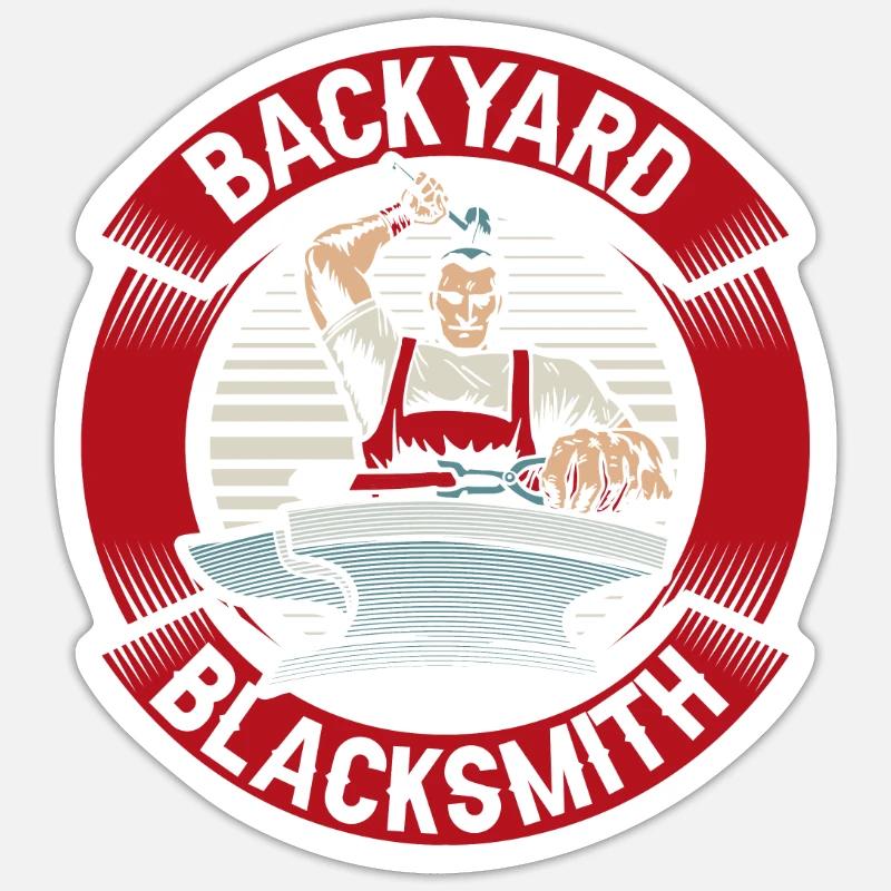 Backyard Blacksmith Blacksmith Forging - Sticker Größe S (10 x 10 cm) - Mattweiß