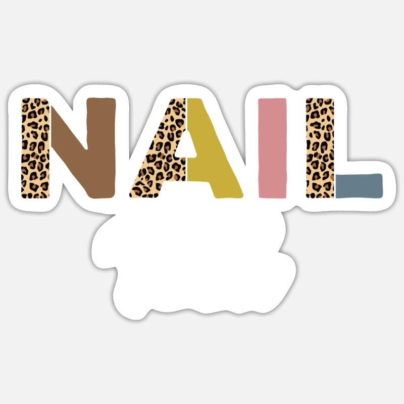 Technicienne des ongles Impression Léopard Sticker taille S (10 x 10 cm)