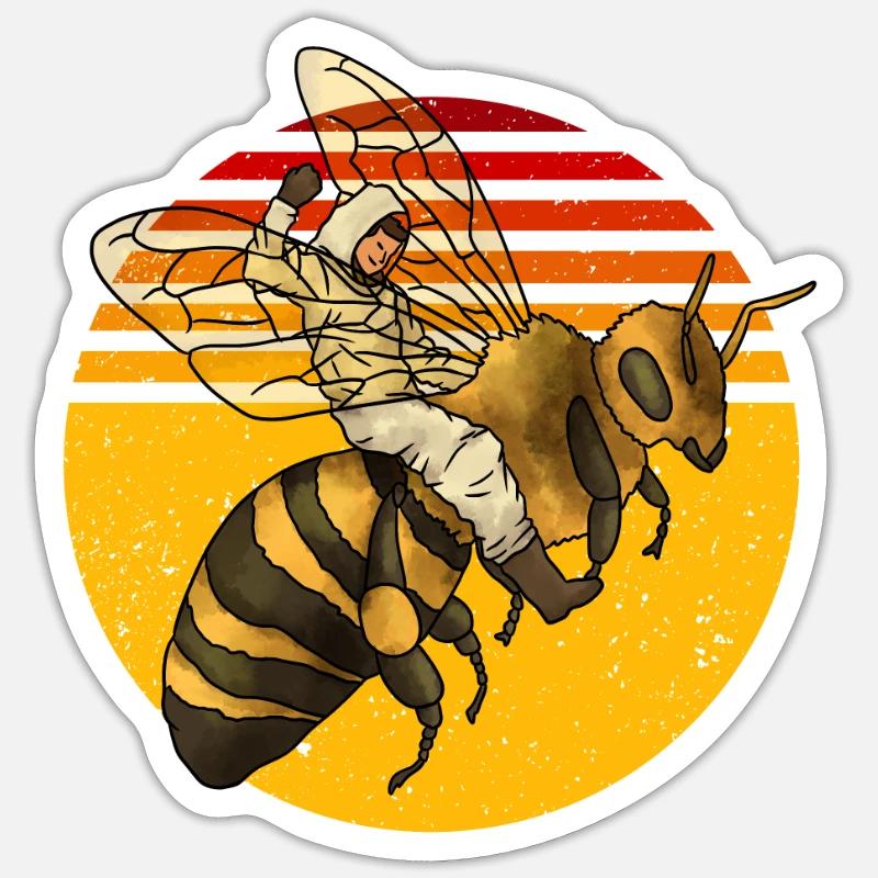 Cadeau d’abeilles apicultrices - Sticker taille S (10 x 10 cm) - blanc mat
