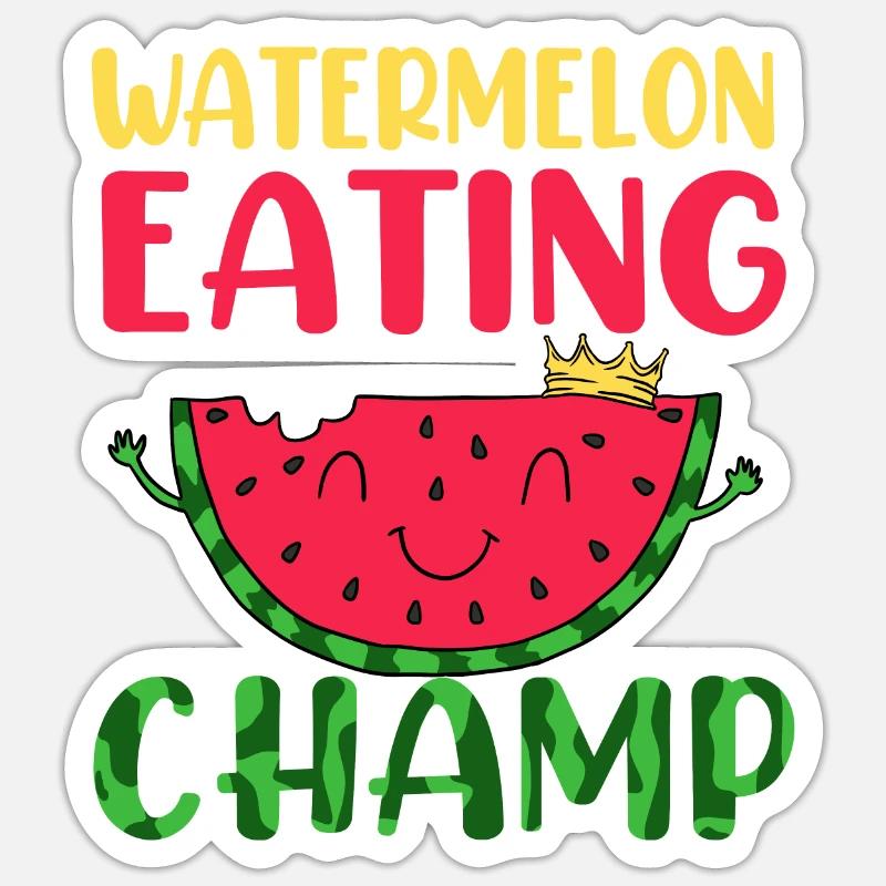 Wassermelone - Sticker Größe S (10 x 10 cm) - Mattweiß