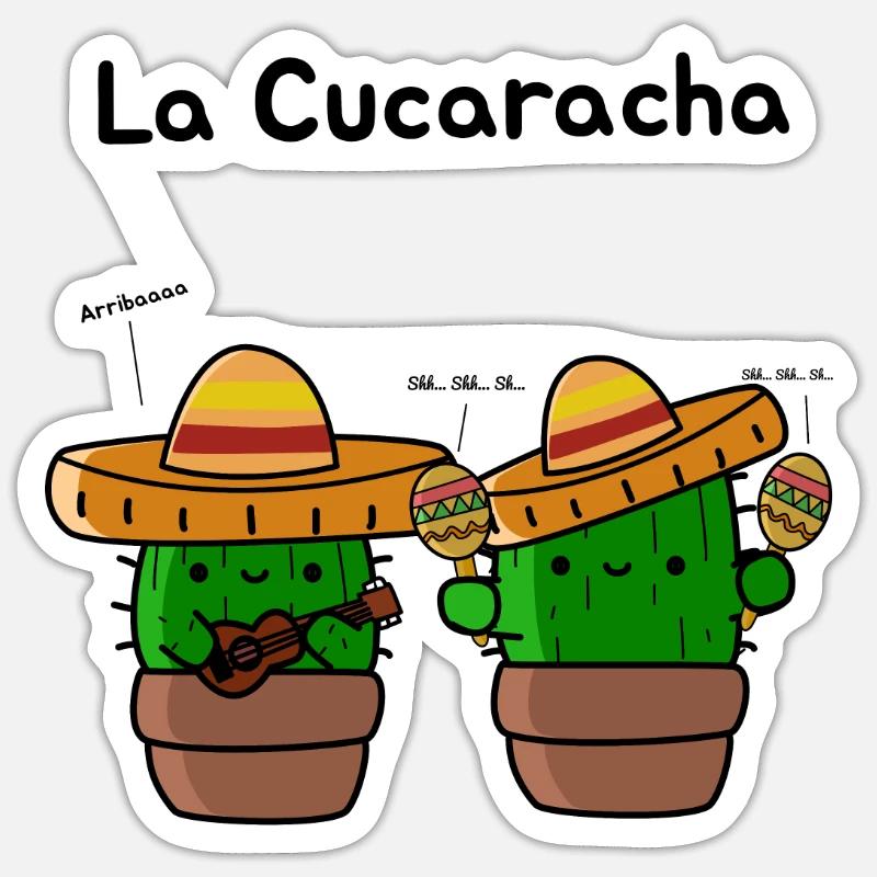 La Cucaracha - Sticker size S (10 x 10 cm) - white matte