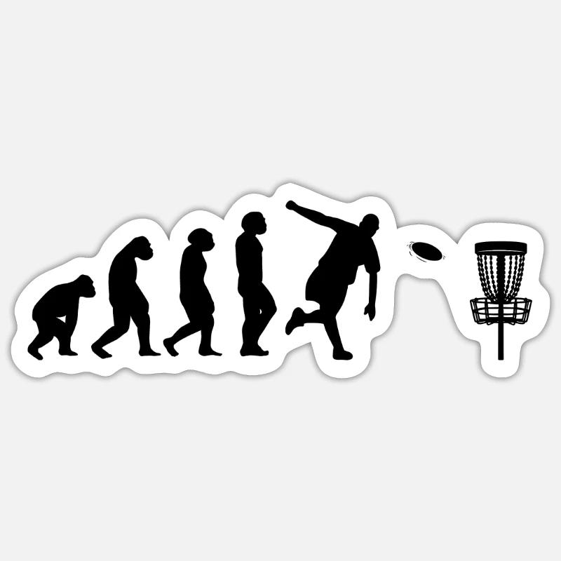 Disc-Golf-Spieler Disc-Golfer Game Evolution Sticker Größe S (10 x 10 cm)