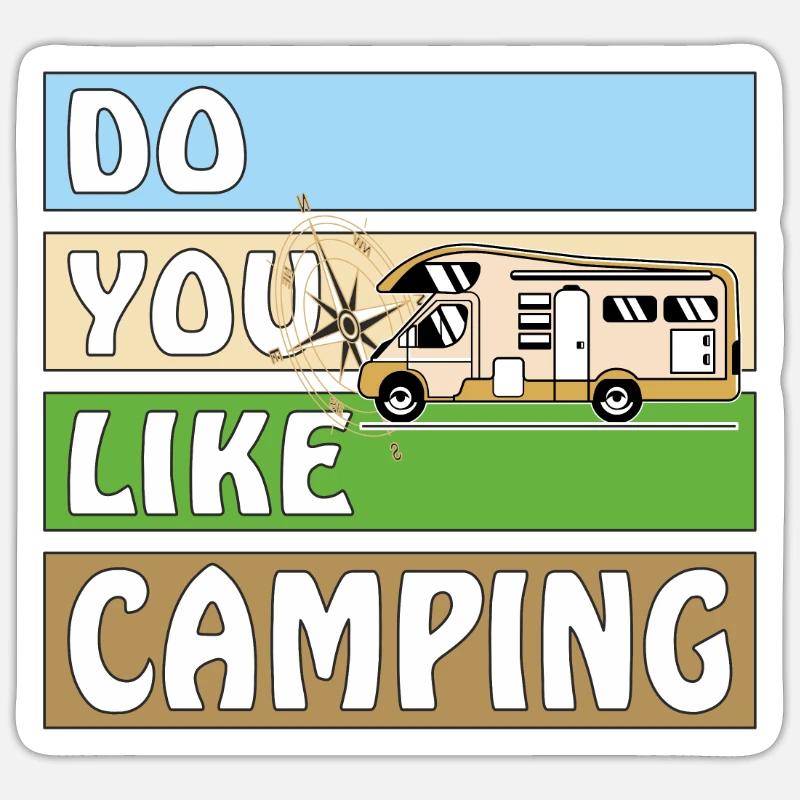 AIMEZ-VOUS LE CAMPING - Sticker taille S (10 x 10 cm) - blanc mat