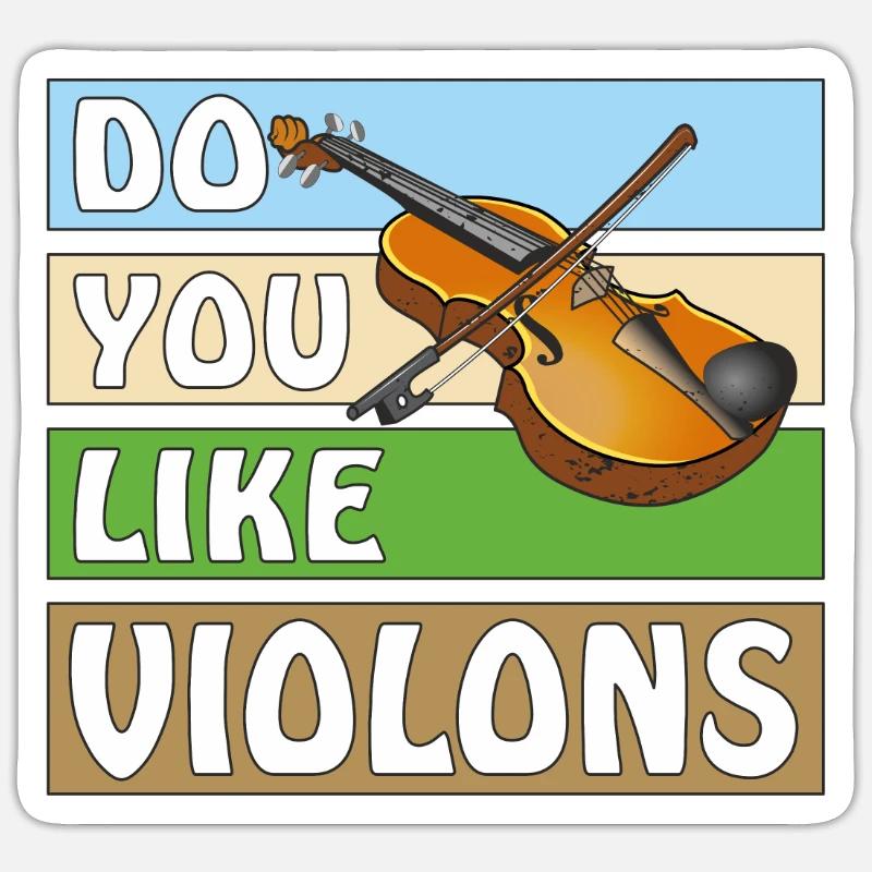 AIMEZ-VOUS LES VIOLONS - Sticker taille S (10 x 10 cm) - blanc mat