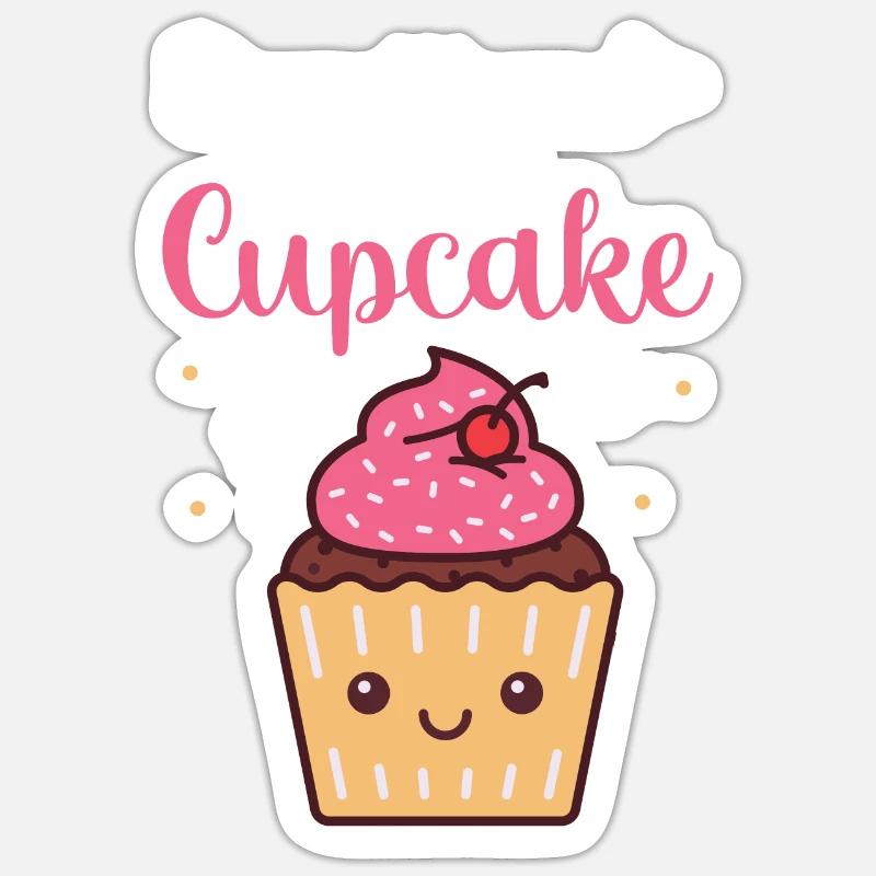 Baker Pastry Chef Cute Baking Im His Cupcake - Sticker Größe S (10 x 10 cm) - Mattweiß
