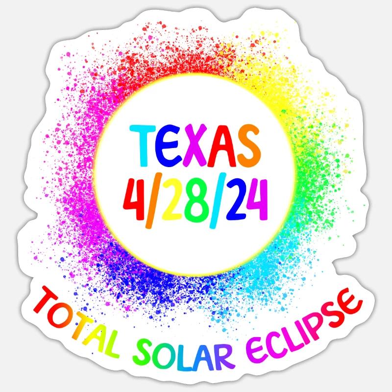 Total Solar Eclipse Texas 4/28/24 Kinderfinsternis Sticker Größe S (10 x 10 cm)