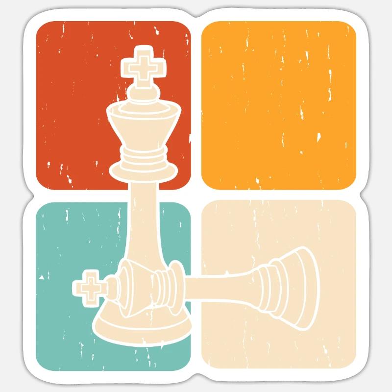 Échecs - Sticker taille S (10 x 10 cm) - blanc mat