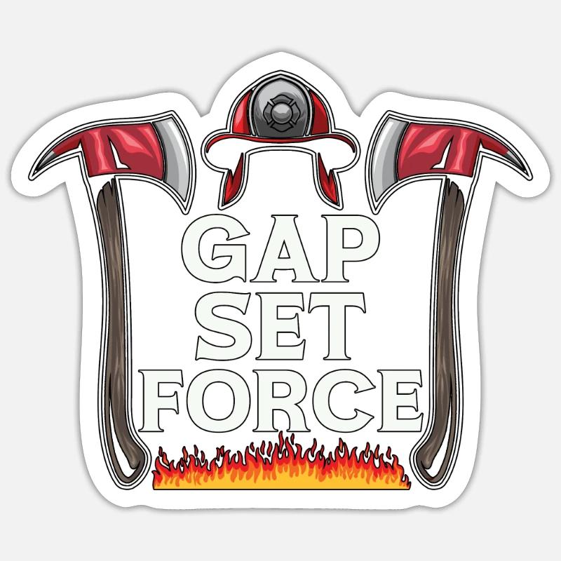 Chief Firefighter Gap Set Force Fire Department Sticker size S (10 x 10 cm)