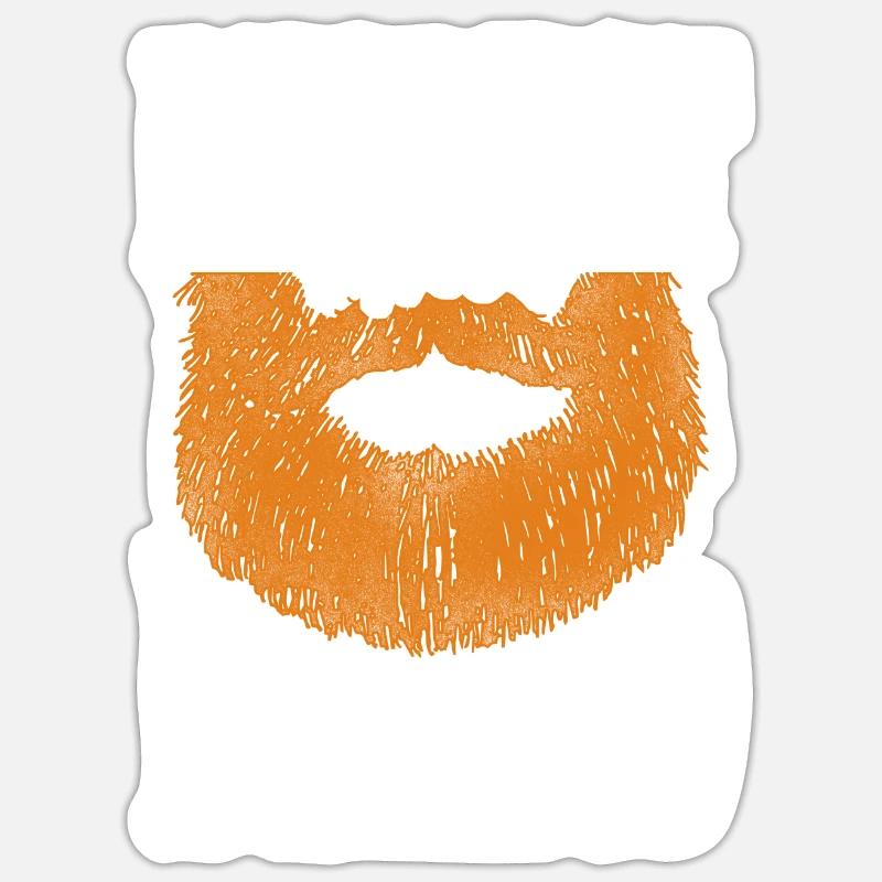 Beard Lover Bearded Man Ginger - Sticker Größe S (10 x 10 cm) - Mattweiß