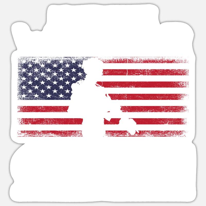 Fier cousin américain - Sticker taille S (10 x 10 cm) - blanc mat