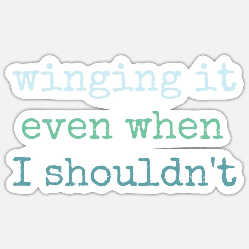 Winging it même en wingsurf - Sticker taille S (10 x 10 cm) - blanc mat