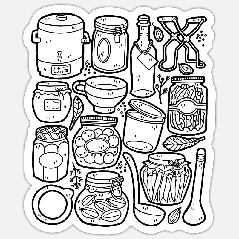 Canning, boiling, fermentation - Sticker size S (10 x 10 cm) - white matte