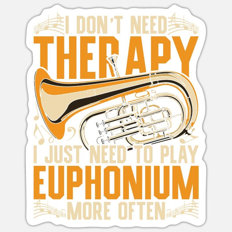 Euphonium Eufonium Euphonist - Sticker Größe S (10 x 10 cm) - Mattweiß