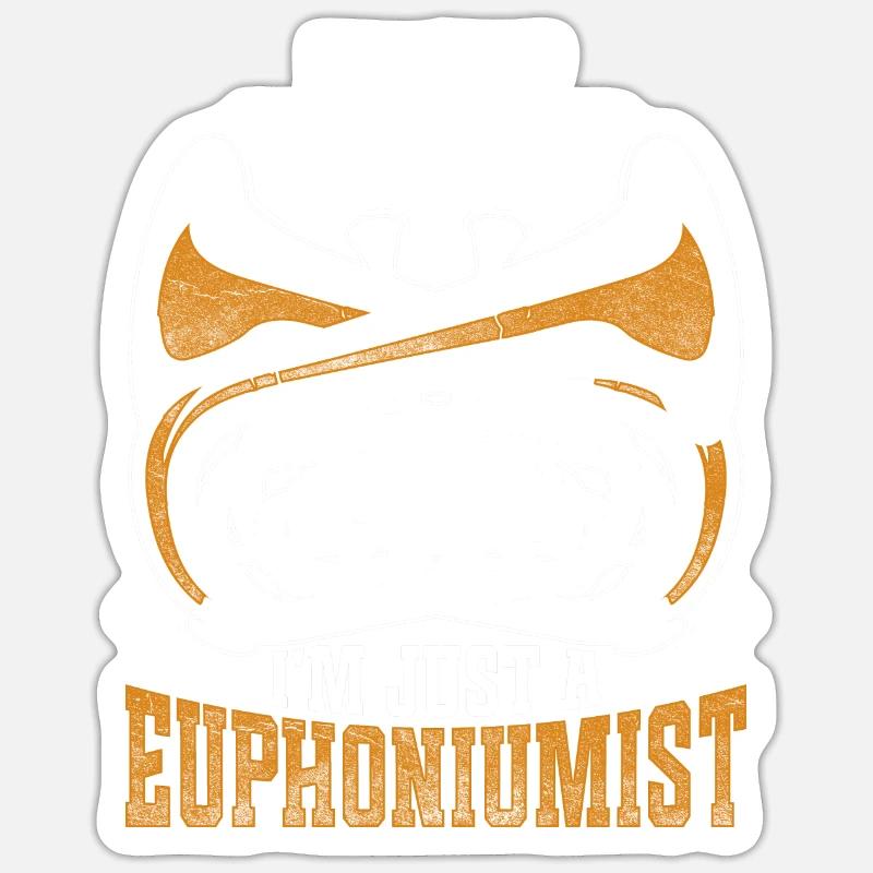 Euphonist Euphonium Eufonium - Sticker Größe S (10 x 10 cm) - Mattweiß