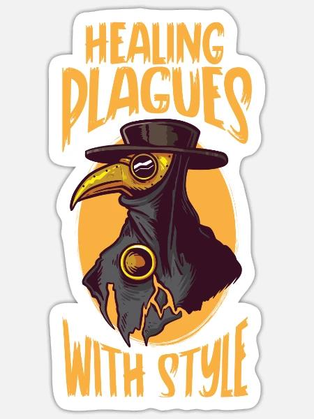 Gruseliger Halloween-horror-seuchendoktor - Sticker Größe S (10 x 10 cm) - Mattweiß